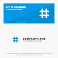 Follow, Hash tag, Tweet, Twitter SOlid Icon Website Banner and Business Logo Template