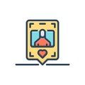 Color illustration icon for Follow, comment and blogger