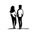 illustration of a silhouette of a walking couple