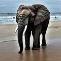 Beachside Behemoth: Elephant\'s Coastal Adventure