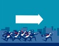 Follow the leader. Business people running. Concept business vector illustration Royalty Free Stock Photo