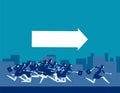 Follow the leader. Business people running. Concept business vector illustration Royalty Free Stock Photo