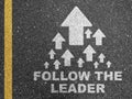 Follow the leader road marking Royalty Free Stock Photo