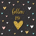 Follow me. Handwritten lettering pattern