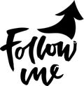 Follow me. Modern brush lettering. Arrow