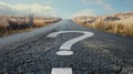 Road to Uncertainty: Questioning the Journey Ahead Royalty Free Stock Photo