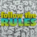 Follow the Rules Letter Background 3D Regulations Guidelines