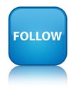 Follow special cyan blue square button