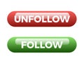 Follow and unfollow button on social networking site