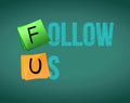 follow us chalkboard sign concept illustration