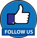 Follow us facebook button vector