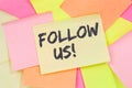 Follow us follower followers fans likes social networking media internet note paper