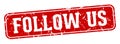 follow us rectangular sign. follow us stamp Royalty Free Stock Photo