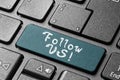 FOLLOW US word concept button on keyboard Royalty Free Stock Photo