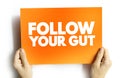 Follow Your Gut text card, concept background Royalty Free Stock Photo