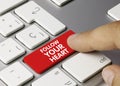 Follow your heart - Inscription on Red Keyboard Key
