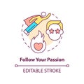 Follow your passion concept icon