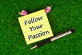 Follow your passion in note Royalty Free Stock Photo