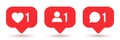 Follower notification icon. Social network signs. Social media comment, like, follower icons. Stories user button sign Ã¢â¬â vector