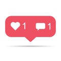 Follower notification symbol for application instagram. Web app button for social media. Vector illustration icon