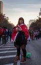 MADRID, DECEMBER 09 - Follower of River Plate in the street, in the final of the Copa Libertadores at the BernabÃÂ©u