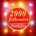 Followers background. 2000 followers. Vector.