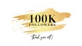 Followers banner 100k thank you poster, modern poster, social media channel