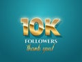 10000 followers celebration vector banner with text