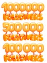 1000000 Followers concept card with letters flying on balloons Royalty Free Stock Photo