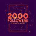 2000 followers congratulation template for social networks