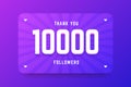 10000 followers illustration in gradient violet style.