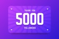 5000 followers illustration in gradient violet style.