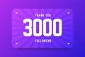 3000 followers illustration in gradient violet style.