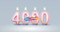 4000 followers of online users, congratulatory candles in the form of numbers. Vector