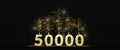 50000 followers or prize black background 3D rendering Royalty Free Stock Photo