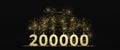 200000 followers or prize black background 3D rendering Royalty Free Stock Photo
