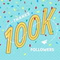 Thank you 100000 followers numbers postcard.