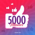 5000 followers on social media template