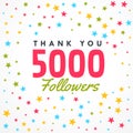 5000 followers success template with colorful stars