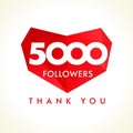 5000 followers thank you heart