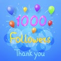 Followers thank you. Vector graphic design for social networks.