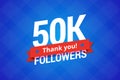 50000 followers vector illustration Royalty Free Stock Photo