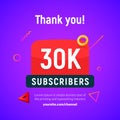 30000 followers vector post 30k celebration. Thirty thousands subscribers followers thank you congratulation Royalty Free Stock Photo