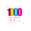 1000 Followers Vector Template Design Illustration Royalty Free Stock Photo