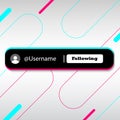 Following. Banner in the style of a popular social network. Flat style. Vector illustration Royalty Free Stock Photo