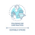 Following ear care practices concept icon