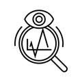Following eyes line icon, concept sign, outline vector illustration, linear symbol.