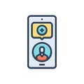 Color illustration icon for Following, next and backing