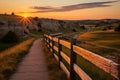 Following the trail of boot prints disappearing into the distance on a long and winding road Royalty Free Stock Photo