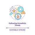 Following unrealistic trends concept icon Royalty Free Stock Photo